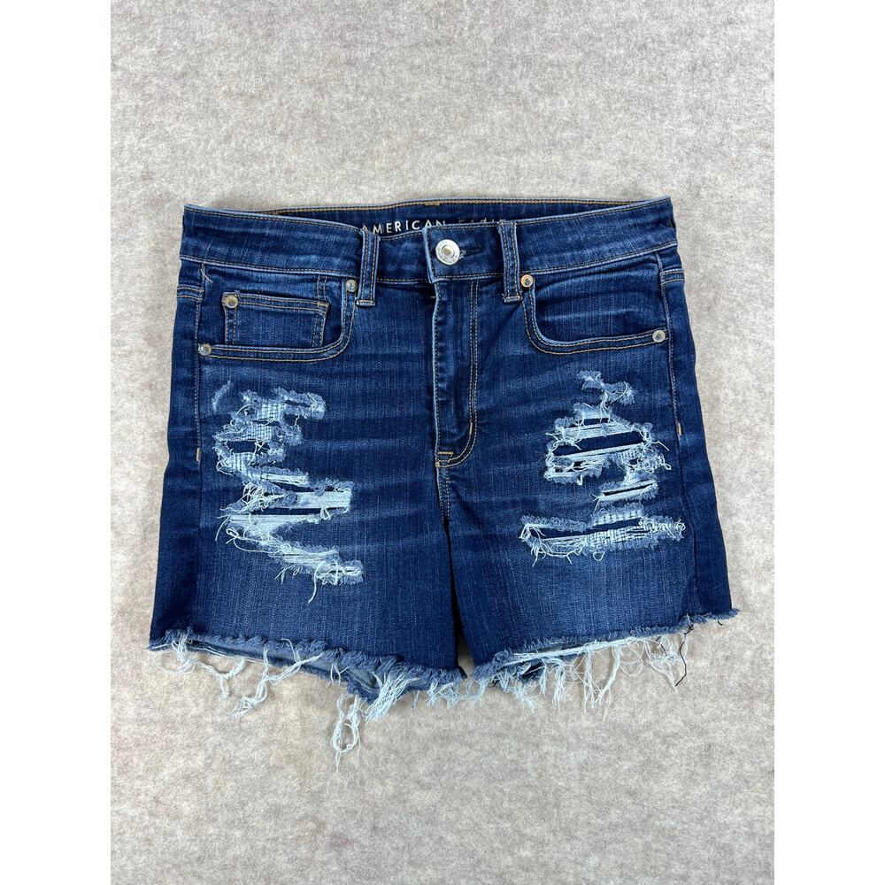 American Eagle Outfitters Hi-Rise Shortie Distressed Denim Cut Off Shorts 8